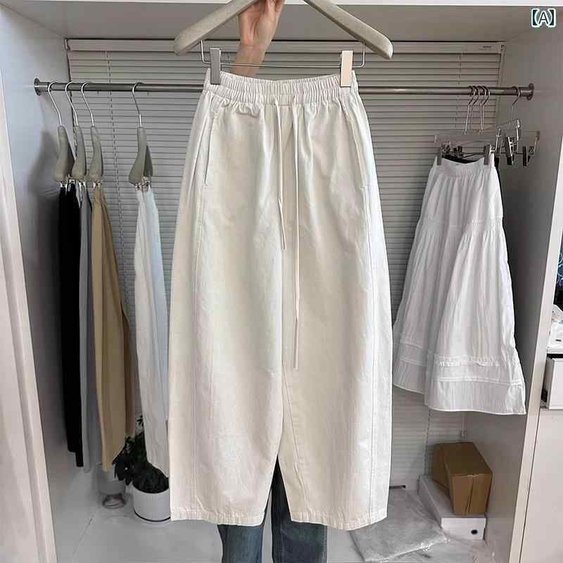 ストレート　生地　パンツ オフ ホワイトの ワイド レッグ カジュアル パンツ レディース 2025 春夏 大..