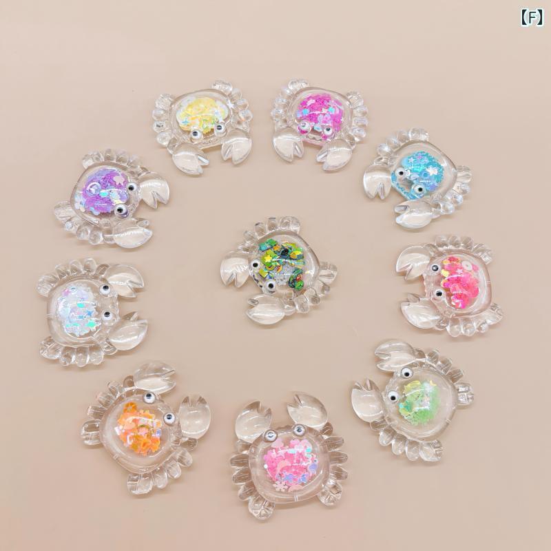 おもちゃ　動物　フィギュア の 透明な スパンコールの かわいい 動物の 模型 海洋 生物の 装飾品 子供..