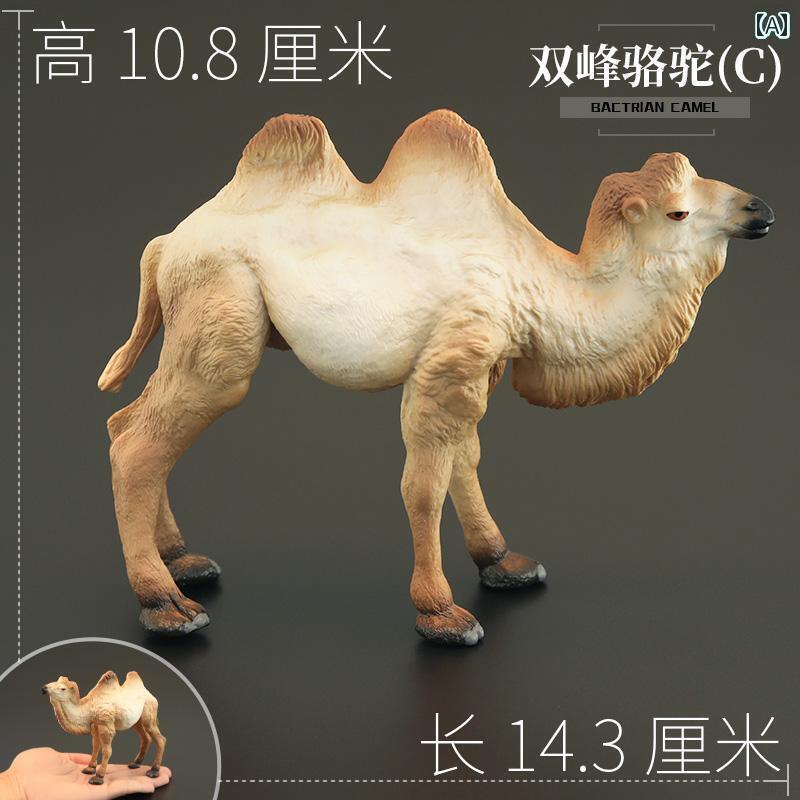 おもちゃ　動物　フィギュア 固体 子供の シミュレーション 動物の おもちゃ 動物 ラクダ フタ コブ 砂漠 ボート 認知 ギフト 装飾品