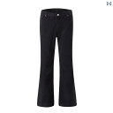 メンズ カジュアル ファッション ナショナル シャオリン アメリカン ストリート ブラック フレアジーンズ メンズレディース スリム ソリッドカラー アドバンス...