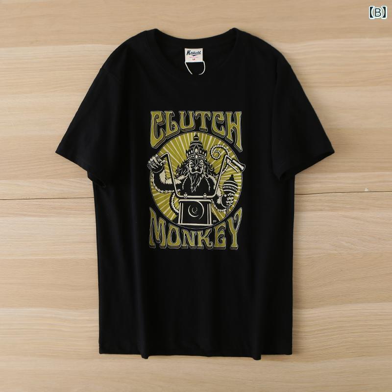 メンズ　アジアン　ファッション アメリカ レトロ 綿の なの の 個性的な プリントの 半袖 Tシャツ メ..