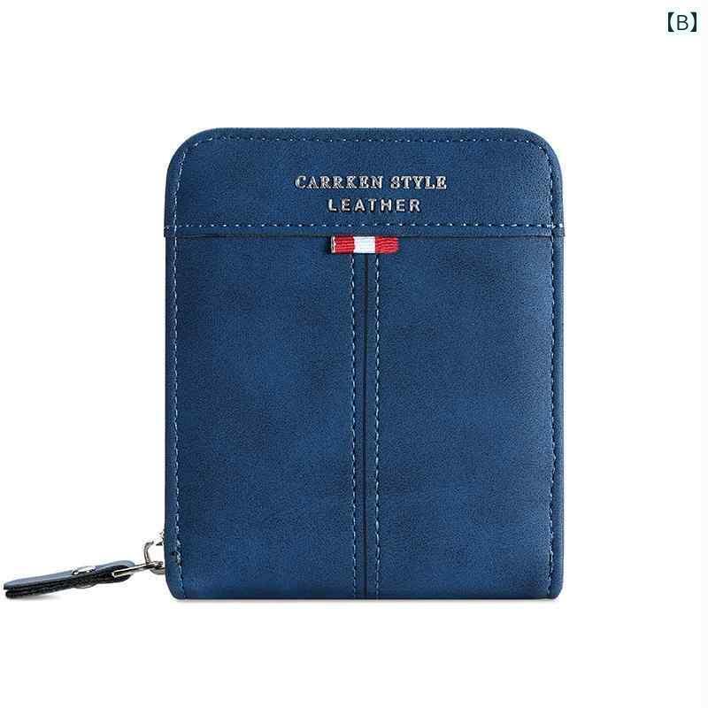 マネー　クリップ　財布 Carrken メンズ ウォレット ショート 学生 ジッパーウォレット 多機能 コイン バッグ カードホルダー 一 体型