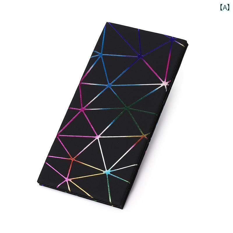 マネー　クリップ　財布 な ロング PU ラインストーン パターン レーザー エンボス ウォレット マジッ..