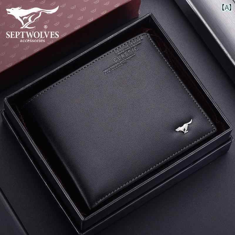 サポートシェアグローバルのマネー　クリップ　財布 Septwolves メンズ 財布 2024新 革 バッグ ショート 折りたたみ カード バッグお父さん｜アングル2