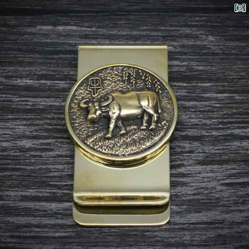 マネー　クリップ　財布 レトロ 古風な 真鍮 干支の 財布の チケット クリップ ジュエリーギフト