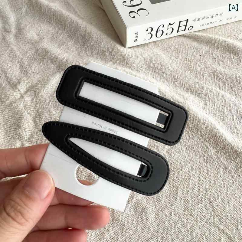 マネー　クリップ　財布 秋冬 レトロ レザー BB クリップ ウォータードロップ シンプル エッジ 韓国 PU..