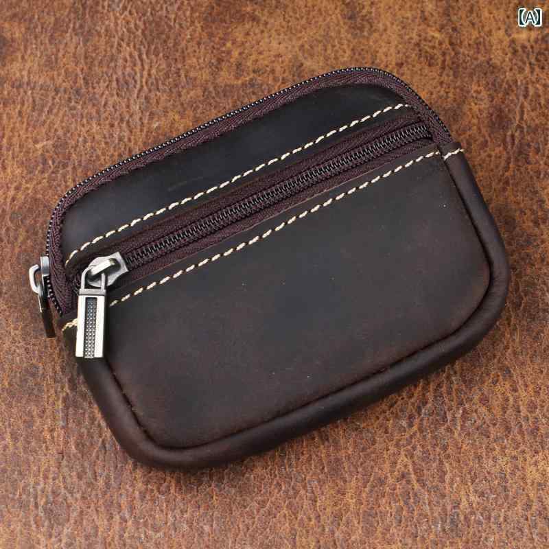 マネー クリップ 財布 ベルト 財布 メンズ 1 層目 牛革 ウエスト バッグ ミニ小銭入れ 革 小さめ カード 入れ 保存 袋 キー