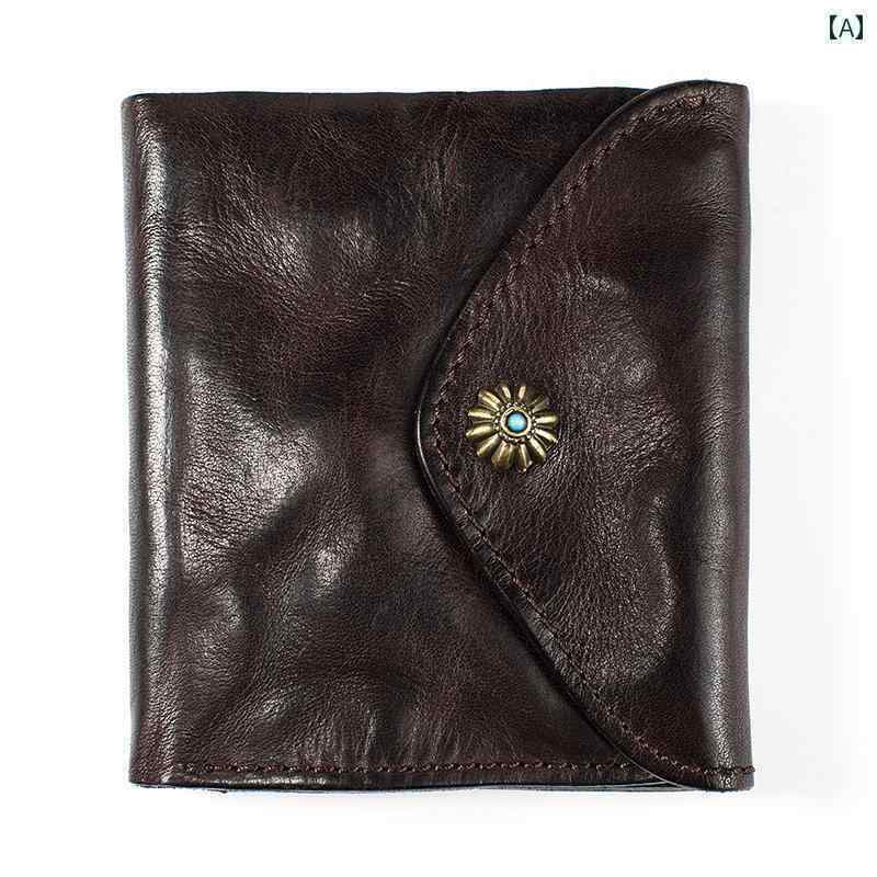 マネー クリップ 財布 メンズ フル 牛革 小さい 財布 メンズショート フォールディング ソフトレザー レトロ 革 レディース 小型 薄型 コンパクト