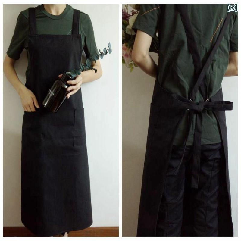 調理用 エプロン 料理 芸術的な 肩 膝丈の ストラップ 厚手 防水と 速乾の ある コーヒー ショップの ミルクティー 絵画 フラワーアート 陶芸 メンズ レディースの エプロン