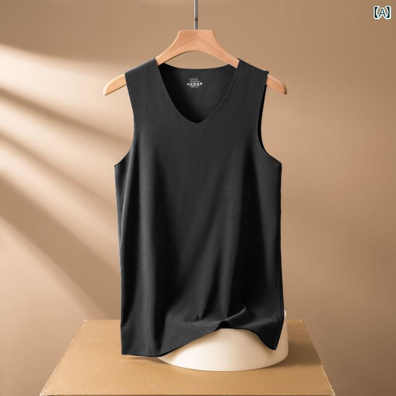 タンクトップ　メンズ　無地 秋冬用 ノースリーブ レイヤリング トップス 暖かい ベスト 両面 ドイツ製..