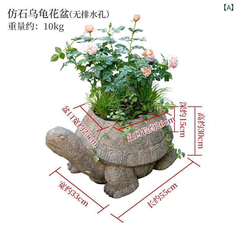 庭　装飾　飾り　 水車 中国 中庭の フェイク 石の 亀の 動物の 植木鉢 屋外の 庭の レイアウト 小さい 盆栽の 装飾 造園 装飾品