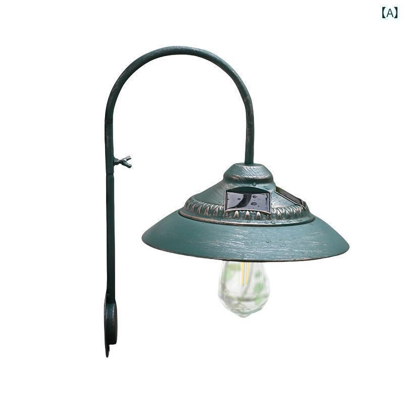 庭　装飾　飾り　 アイアンアート レトロ ブルー 高 輝 度 ソーラー ライト 誘導 壁掛け 装飾 屋外 ガーデン ガーデンオーナメント(3)