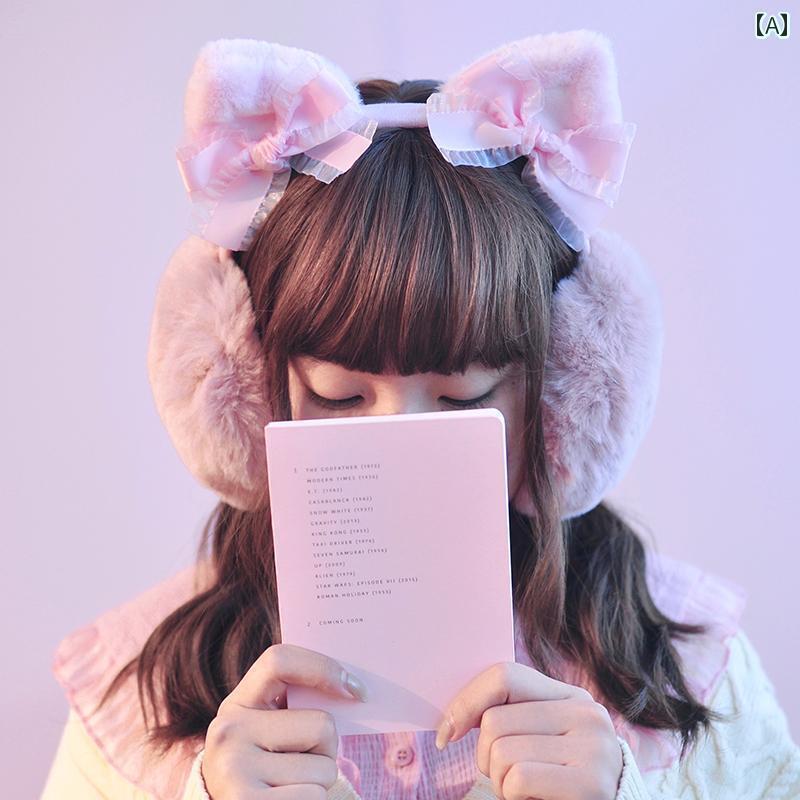 耳あて　防音　おしゃれ の クマの 耳 ヘッド バンド イヤーマフ イミテーション ファー 秋冬 暖かい ..