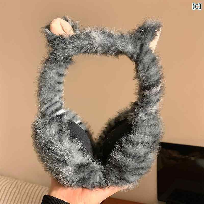 耳あて　防音　おしゃれ 冬に 暖かい 過ごせる 女性用 かわいい 猫の ぬいぐるみ イヤーマフ。 サイク..