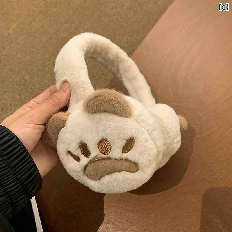 耳あて　防音　おしゃれ 自転車に 乗る 女子 冬 生向け かわいい 暖かい ぬいぐるみ イヤーマフで 暖か..