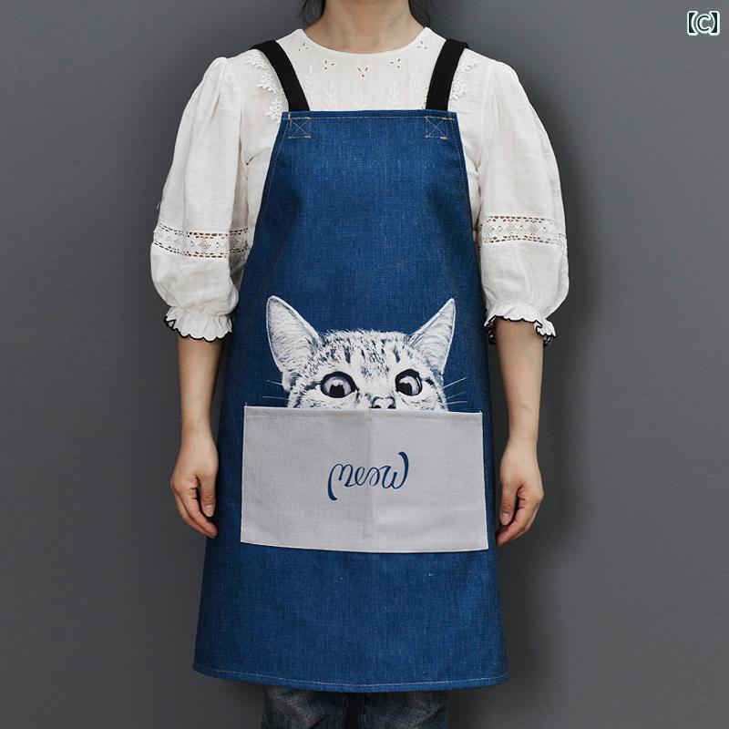 エプロン レディース かわいい 黒と 白の エプロン メンズ レディース おしゃれな キッチン 調理用 スモック ウエスト コットンリネン 防水 作業着 かわい...