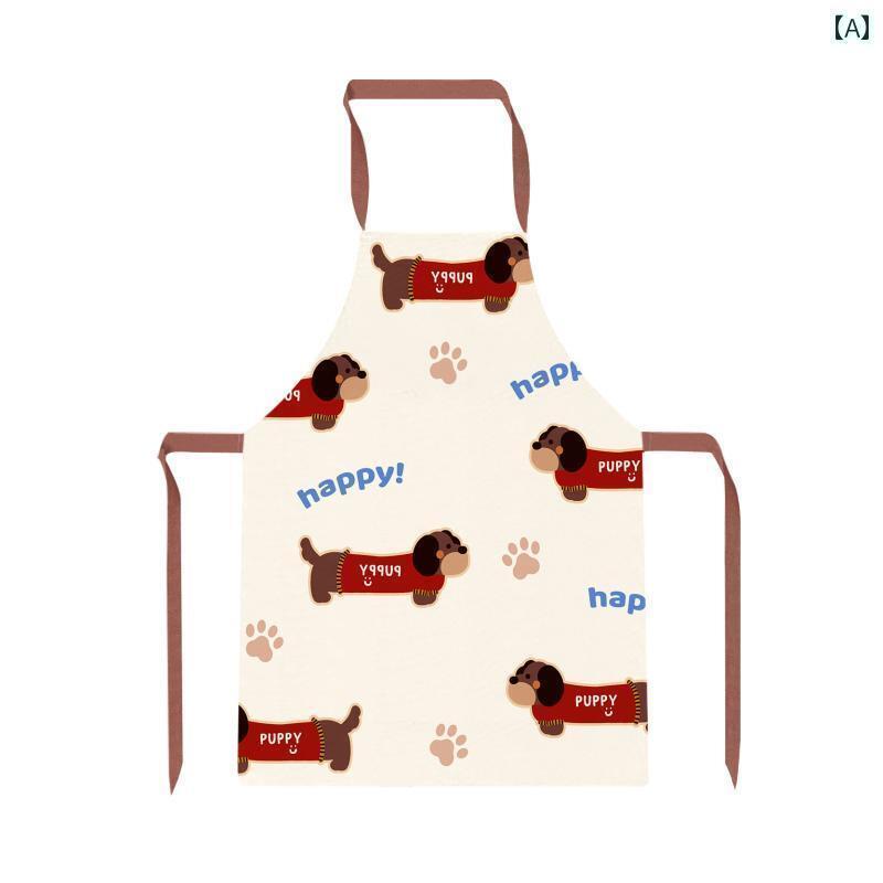 エプロン　レディース　かわいい かわいい ペット キッチン 防水 防 油 エプロン 汚れに 強い 耐摩耗 ..