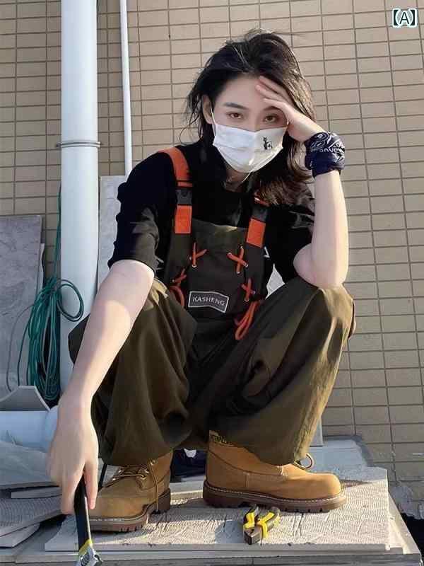 Rakuten - ワイド　レッグ　パンツ　レディース クン バイ アーミーグリーン オーバー オール レディース 2025 春夏 ハイエンド カップル ワイド レッグ パンツ メンズ