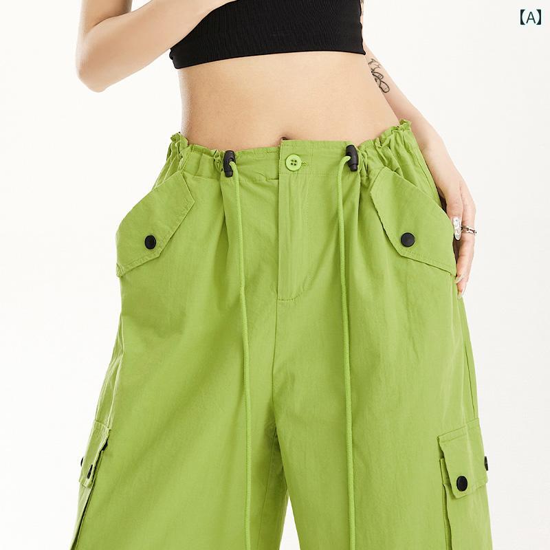 ワイド　レッグ　パンツ　レディース アボカド グリーンの オーバー オール レディースの 夏用 アメリ..