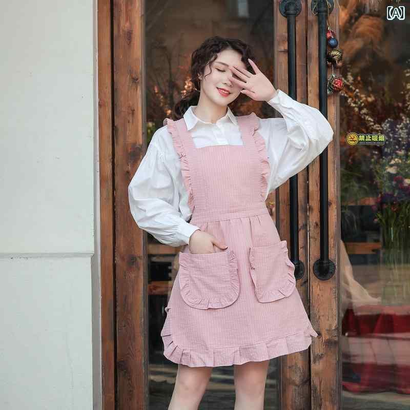 エプロン　おしゃれ　ママ エプロン スタイル 女性 大人 家庭用 キッチン 耐 油 韓国 おしゃれ かわい..