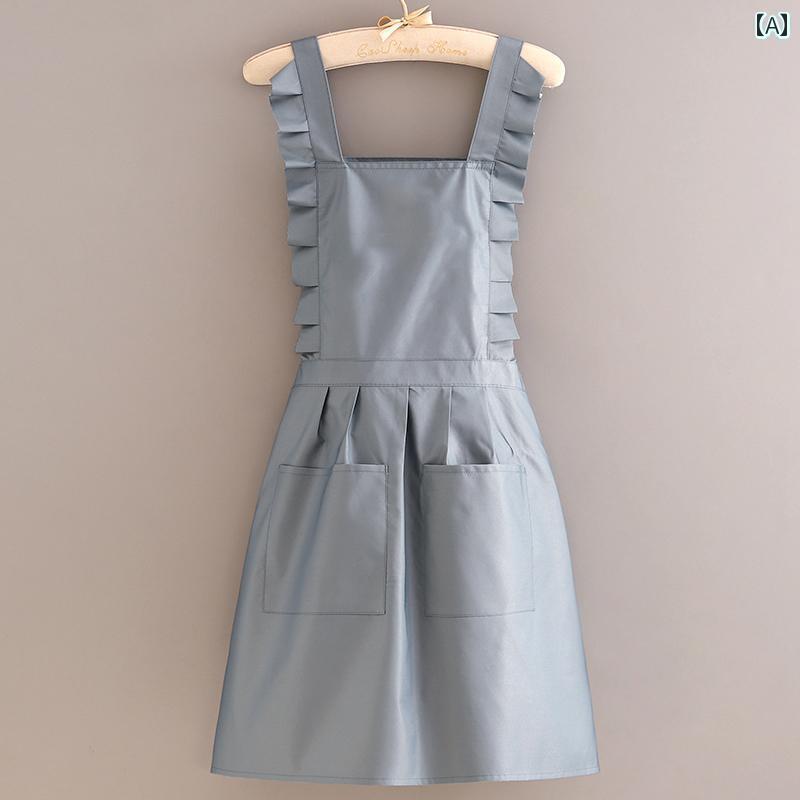 エプロン　おしゃれ　ママ エプロン ファッション 水玉 プリンセス ドレス ノースリーブ スタイル 耐久..