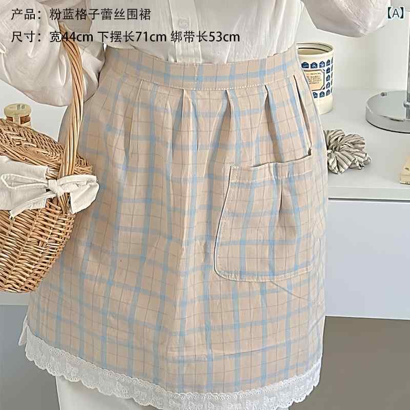 エプロン　おしゃれ　ママ LYMTICS 韓国 田園 風 レースエッジ 綿 エプロン 家庭用 キッチン 油 汚れ ..