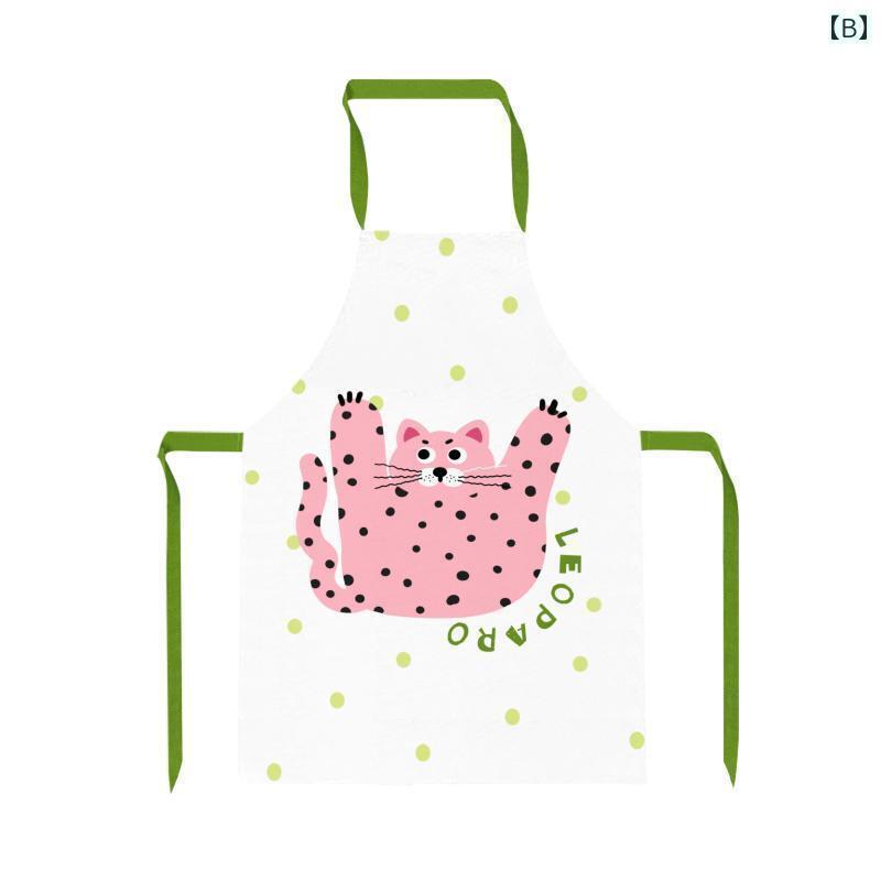 エプロン　おしゃれ　ママ ピンクの ヒョウの 防水と 耐油性の 多機能 エプロン 家庭用 キッチン 調理..