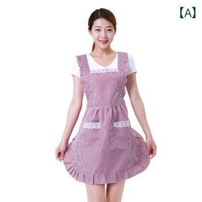 エプロン　おしゃれ　ママ 大人用 防水 エプロン 女性用 コットン 生地 家庭用 キッチン 調理用 サスペ..