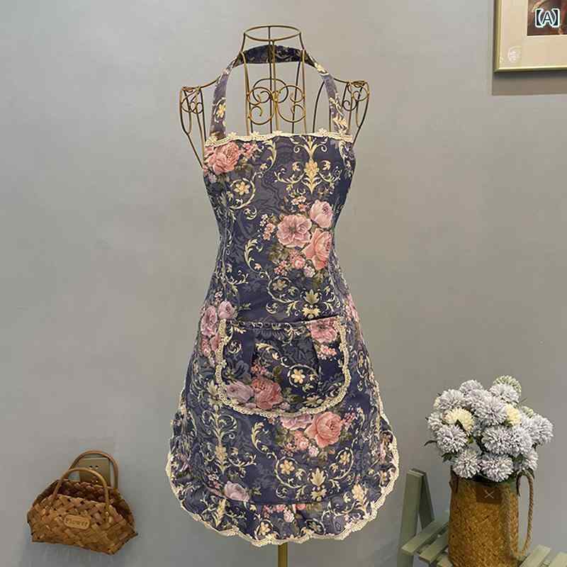 エプロン　おしゃれ　ママ 大型 韓国 スタイル 牧歌的な エプロン オーバー オール クリーン 防水 防汚..