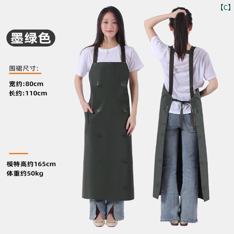 エプロン　おしゃれ　ママ 魚を 殺す Shuangyu の 防水 エプロン 屠 殺用 水筒 耐油性と 耐摩耗の ダブ..