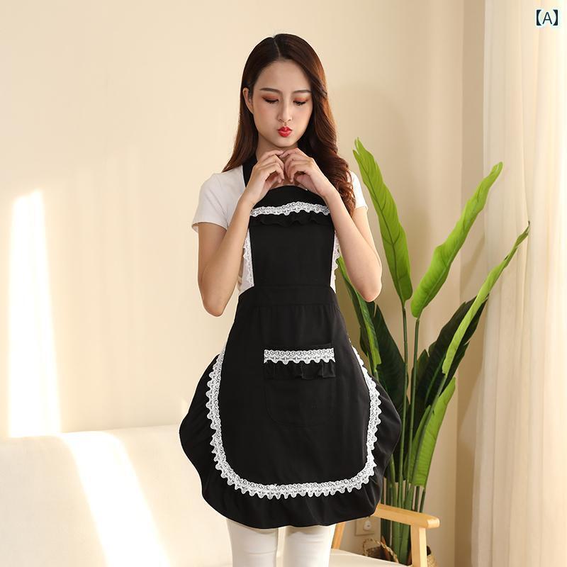 エプロン　おしゃれ　ママ エプロン 韓国 かわいい プリンセス ホーム キッチン 北欧 ウエスト 作業着 ..