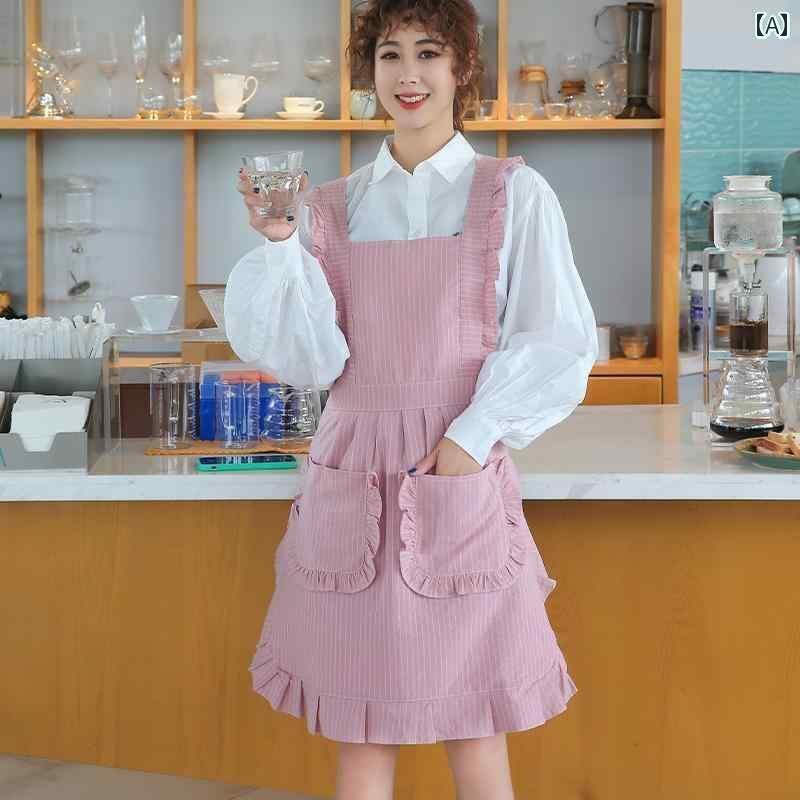 エプロン　おしゃれ　ママ 韓国 コットン プリンセス エプロン 女性用 ファッション ホーム キッチン ..