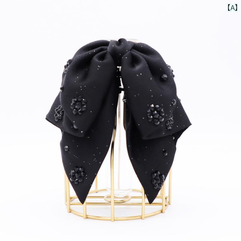 アクセサリー　シュシュ　ピン フレンチ ボウ サテンリボン クリップ レディース 2024 ポニーテール クリップ後 頭部 シャーク ハーフ ショール ヘア ピン