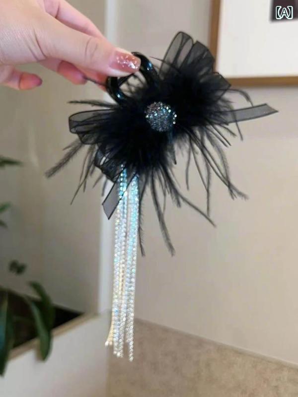 アクセサリー　ピン　ヘア 高級 羽根 飾り リボン タッセル クリップ エレガントな ヘア ピンな 万能 サメ