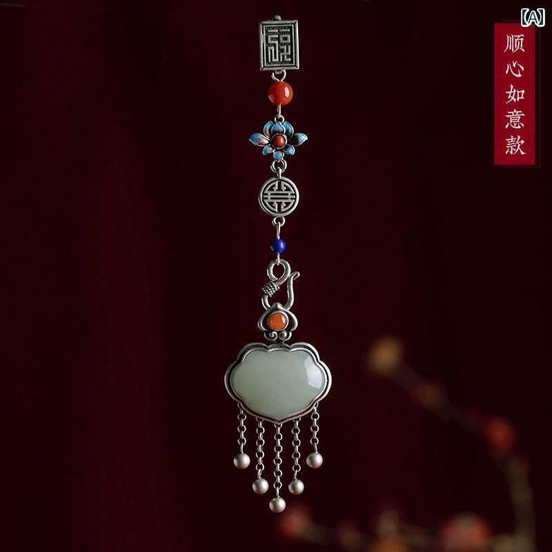 アクセサリー タッセル ピン 【 満足】 レトロ s 925 シルバー タッセル チャイナ風 チャイナ ドレス ペンダント 漢服 アクセサリー