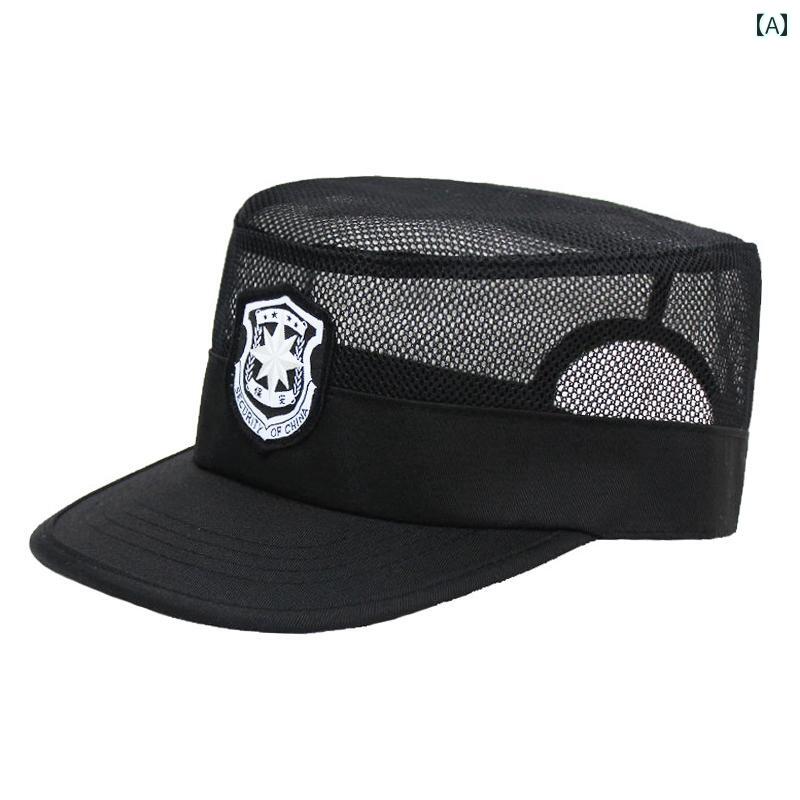 メンズ　帽子　キャップ 夏用 セキュリティ 作業 帽子 メンズ ブラック メッシュ 通気性 トレーニング ..