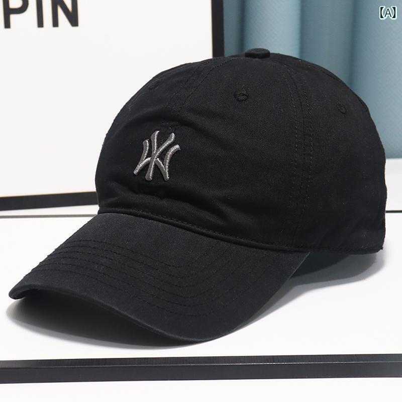 メンズ 帽子 キャップ 女性用 ソフト トップ 野球帽 シンプルで 文字 刺繍の ダックビル ハット 小 顔に 見える 綿 メンズカジュアルで な サンハット