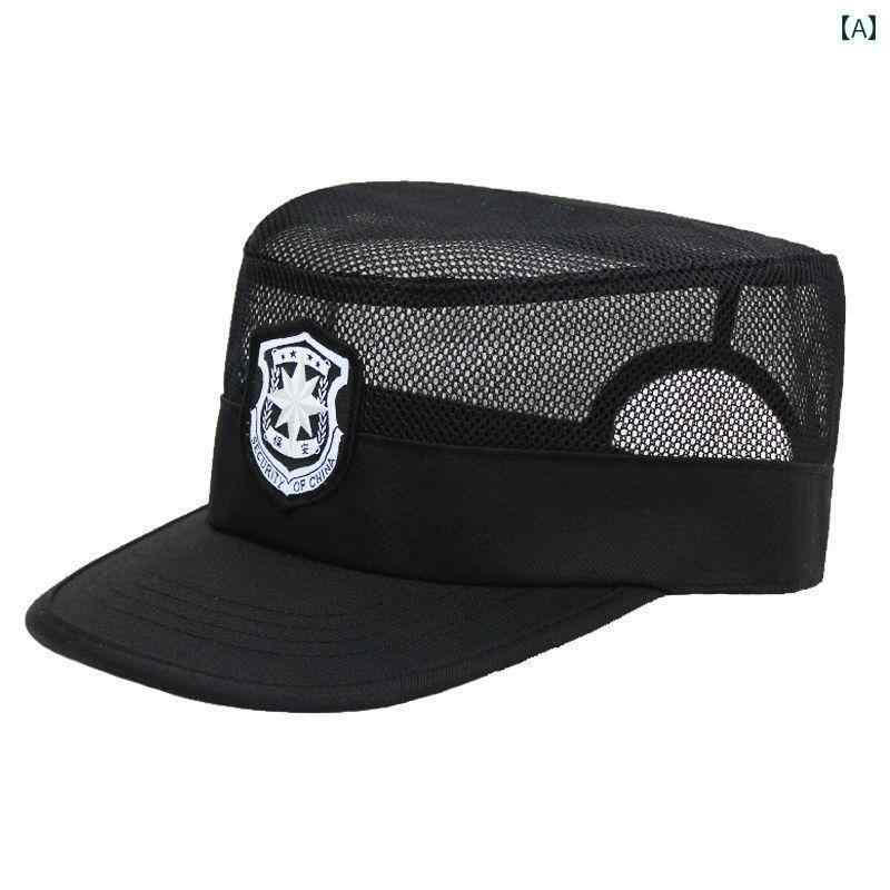 メンズ　帽子　キャップ 夏用 セキュリティ 作業 帽子 メンズ ブラック メッシュ 通気性 トレーニング ..