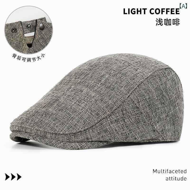 メンズ　帽子　キャップ 老人 帽子 メンズ 夏お父さん キャップ 英国 風 レトロ フォワード ハット 春..