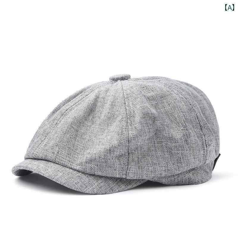 メンズ　帽子　キャップ Datouwei キャスケット 帽子 男性 夏 通気性 レトロ 英国 八角形 ベレー 帽 フ..