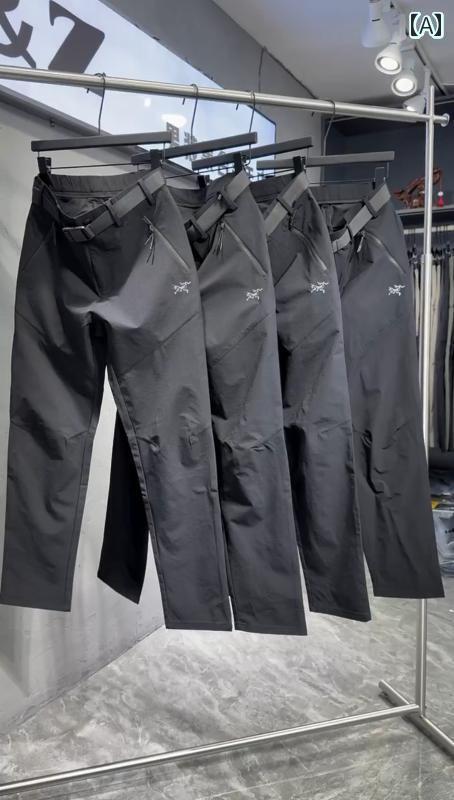 メンズ ズボン 夏用 2025夏 メンズ アウトドア ソフトシェル パンツで 万能な カジュアル パンツ 韓国 スリムフィット