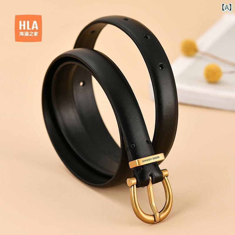 レディース　ベルト　チェーン Heilan Home 細 ベルト レディース 革 ピン バックルベルト 2025年 装飾 レトロ ファッション