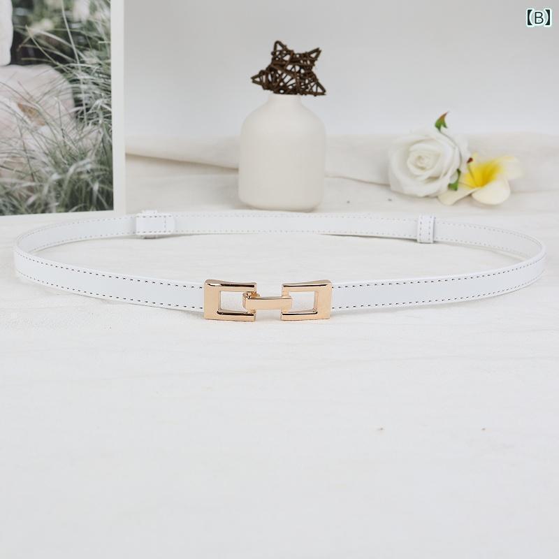 レディース　ベルト　チェーン な 牛革 レディース 細い ベルト 革 ゴールドバックル スカート ドレス 装飾 ウエスト 小さい 女性用