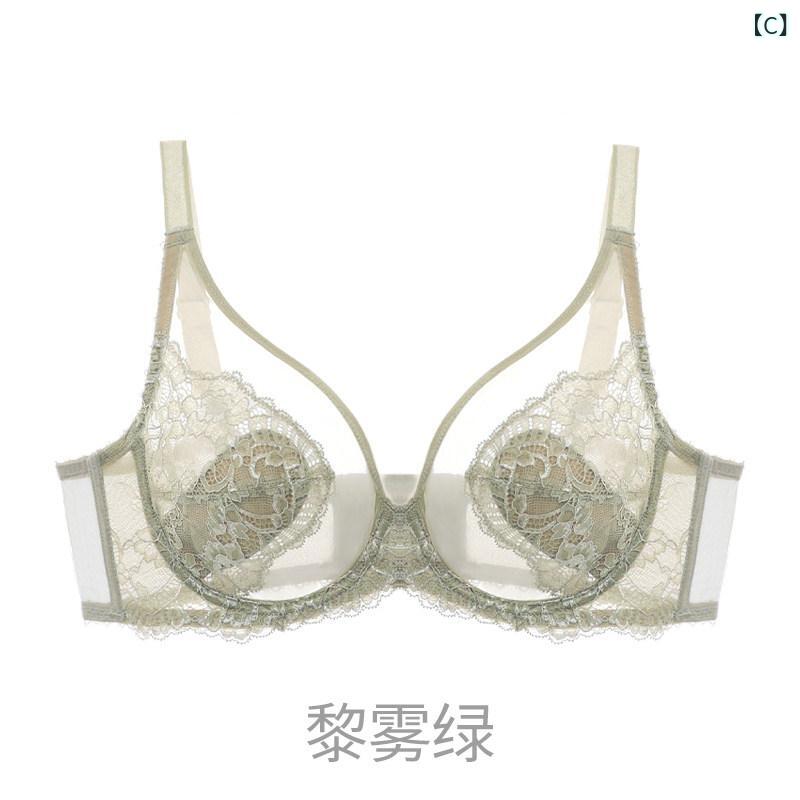 下着　レース　レディース レディース 下着 薄型 大きい 胸 小さめ セット ギャザー フル カップ コレクション 垂れ 防止 大きいサイズ ブラジャー