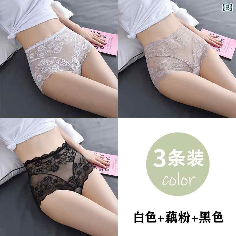 下着　レース　レディース 女性用 ハイウエスト お腹 コントロール ショーツ レース シームレス ヒップ..