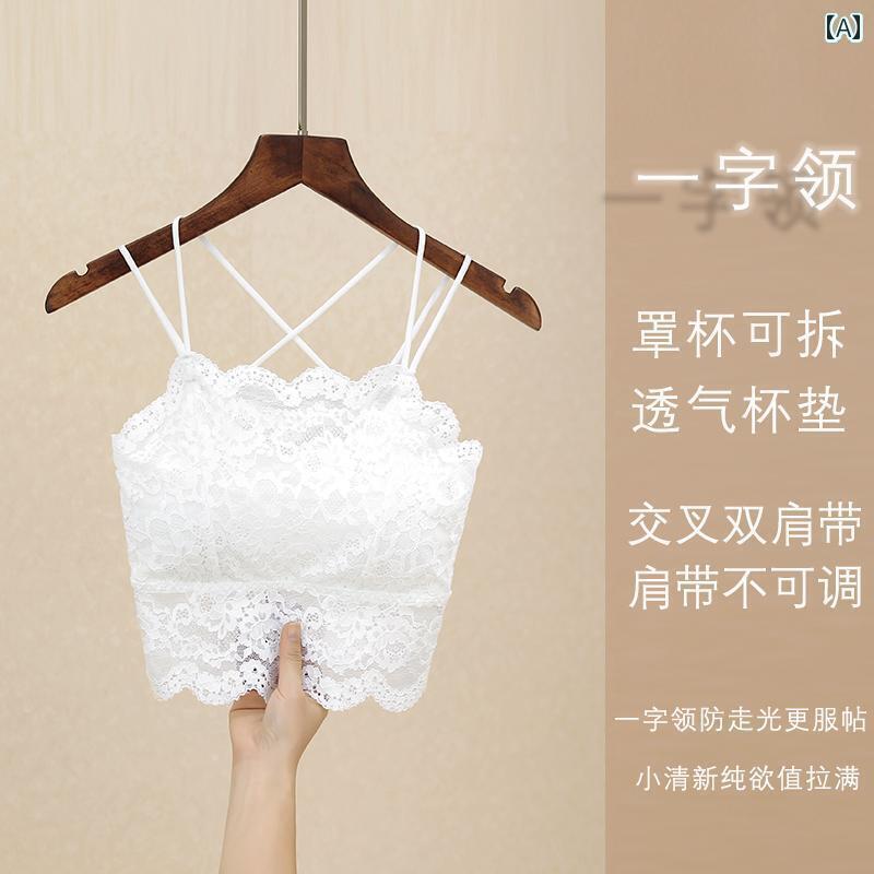 女性　下着　薄型 レースの 美しい バック 下着 キャミソール レディース 夏 レイヤリング インナーウ..