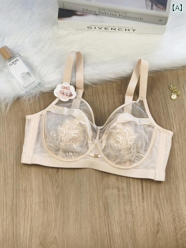 女性　下着　薄型 胸が 大きく まつ毛が 短い レディースの 下着 レース メッシュ ソフト スチール リ..