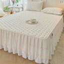 ベッド カバー 2025年 ウォッシュド コットン クリップ エッジ ベッド スカート マットレス プロテクター 滑り止め シーツ 3点 セット ダストカバー...