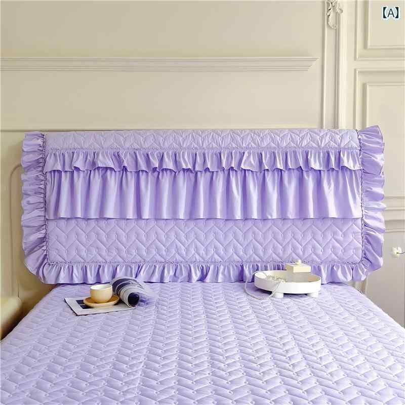 ベッド　カバー　 シンプル 厚手 無地 キルティング プリンセス スタイル ベッド ヘッド カバーオールインクルーシブ ユニバーサル カーブ 木製 レザー 防塵 カバー