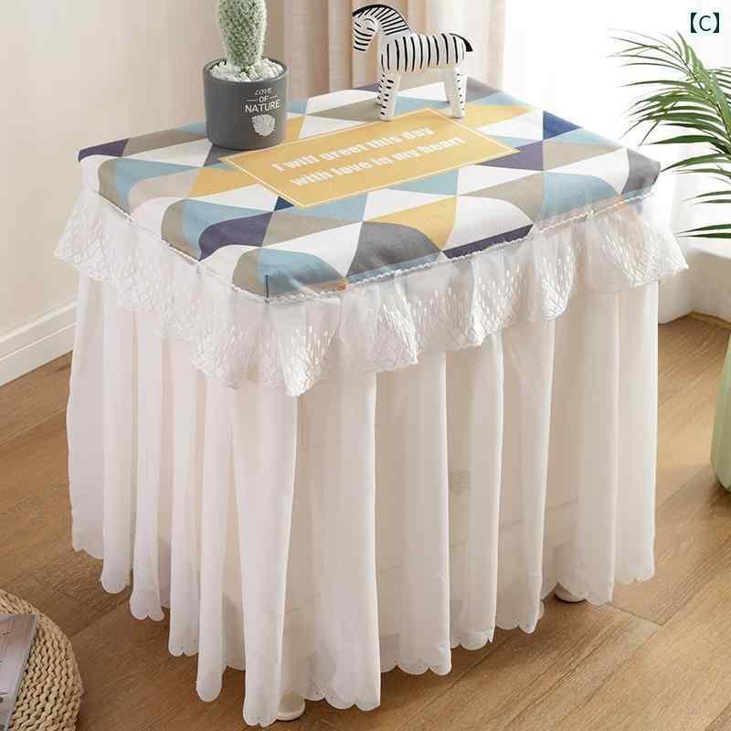 ベッド　カバー　 シフォン レースの ベッド サイド テーブル カバー クロス ダストカバー 寝室用 北欧..